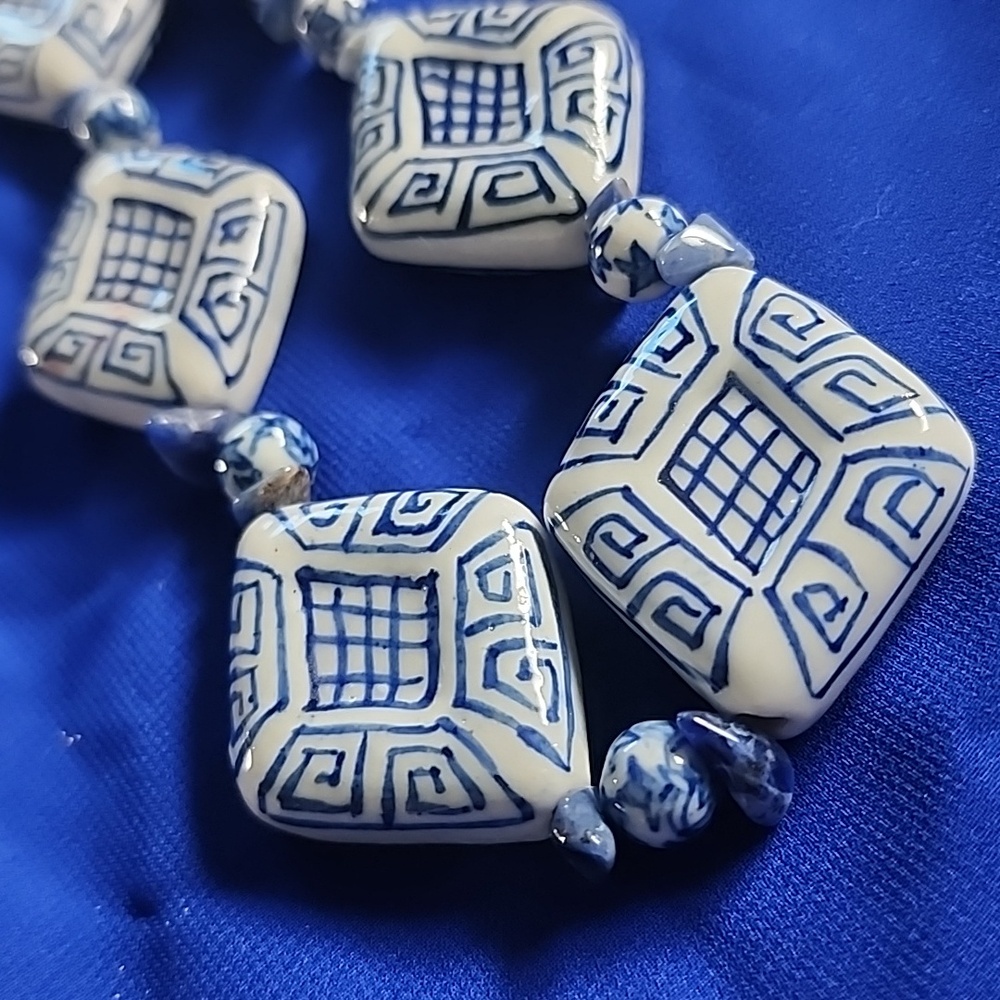 4pc Lot Handpainted Porcelain Shou Beaded Necklace,Braclet & Earrings - Picture 3 of 8